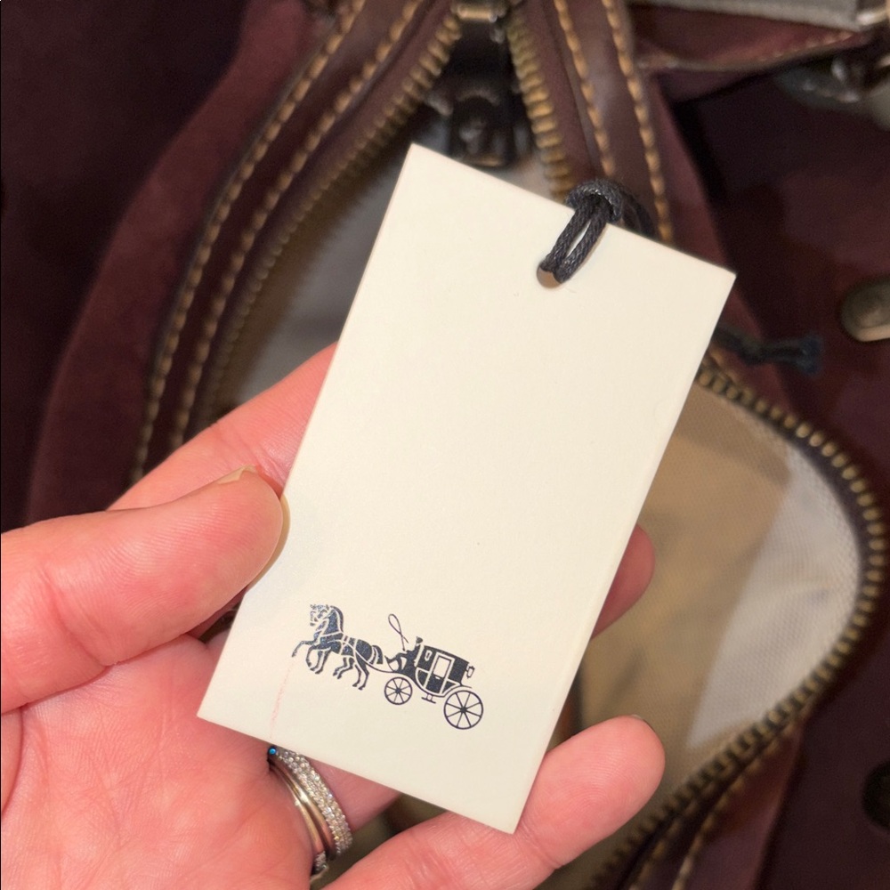 Coach Rogue 30 Heather Gray Pebbled Leather with Burgundy Suede - Picture 16 of 16